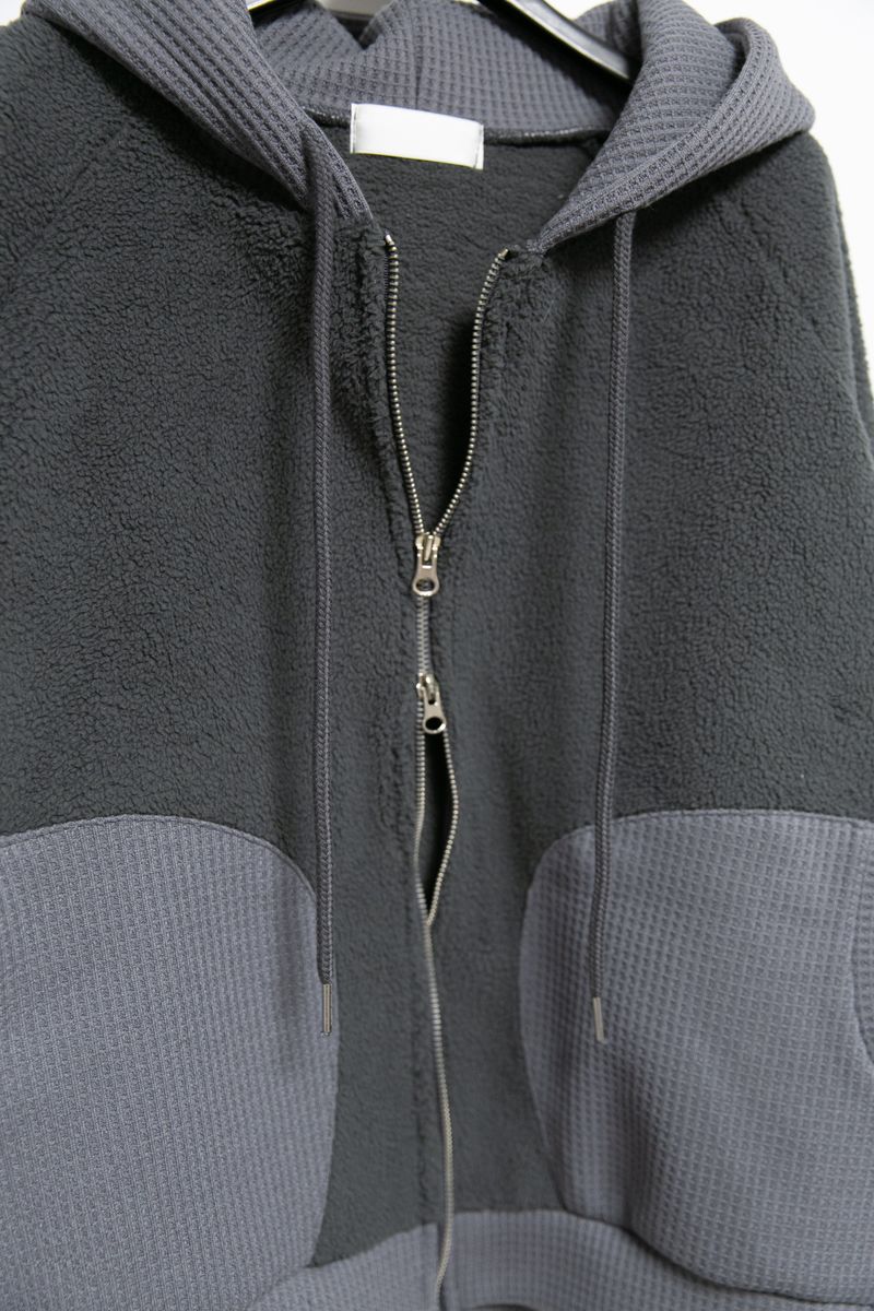 waffle pocket dumble hood jumper(2colors)