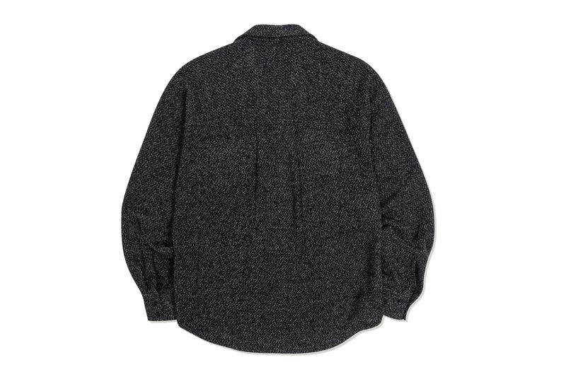 OPEN COLLAR TWEED SHIRT