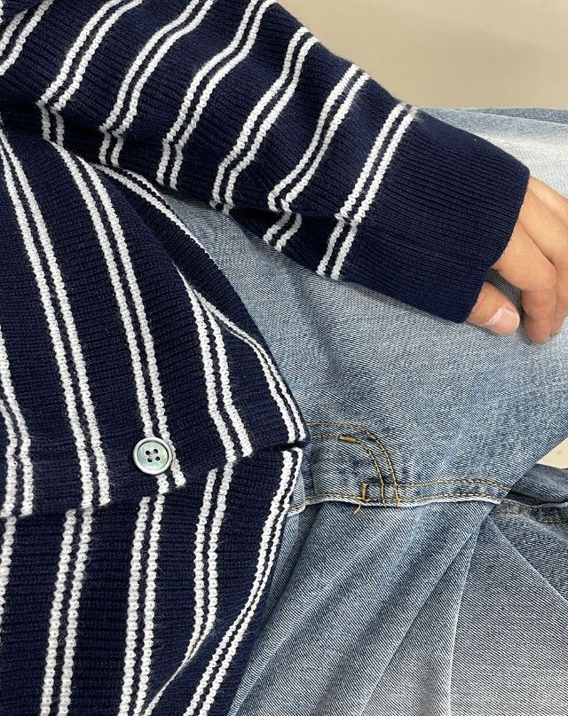 Tess Round Stripe Cardigan