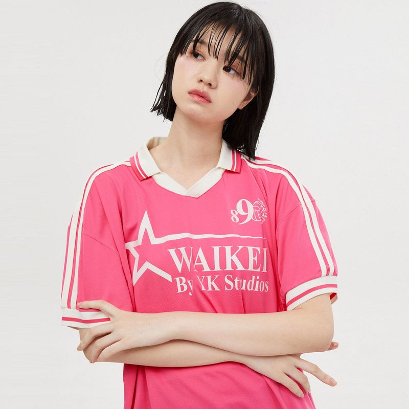 Star logo collar jersey half sleeve tshirts
