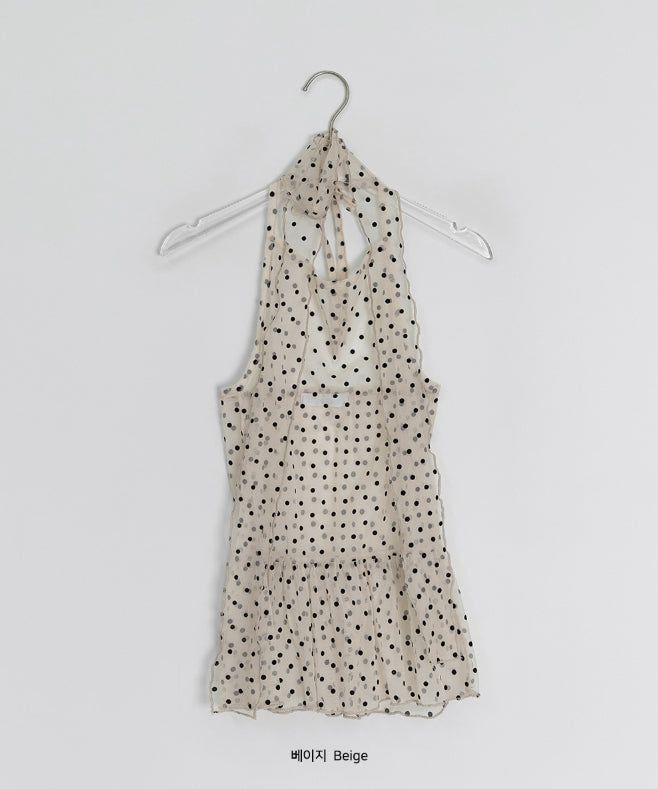 Narvi Dot See-through Halterneck Layered Sleeveless