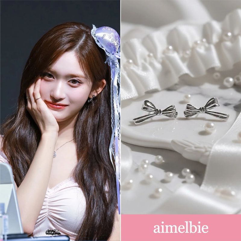[Choi Yena, IVE Leeseo Piercing] Dalia Ribbon Piercing - Silver Color
