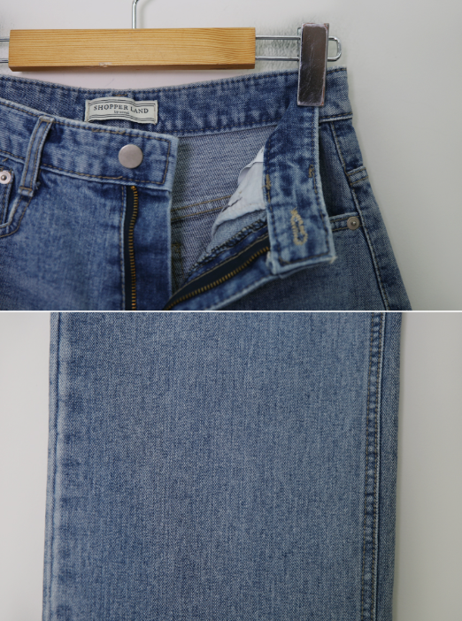 [SHOPPERMADE] Trend Washed Wide Denim Pants