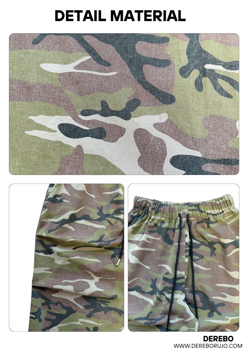 camo casual banding straight pants