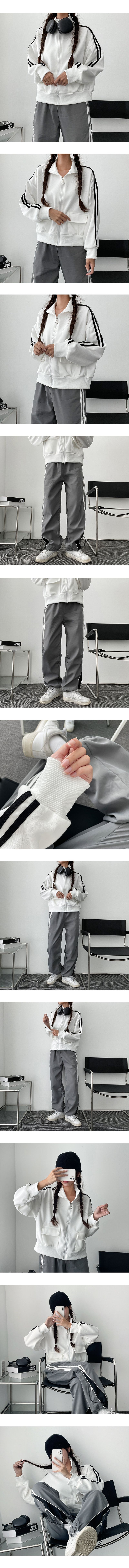Roots line track color zip-up jumper