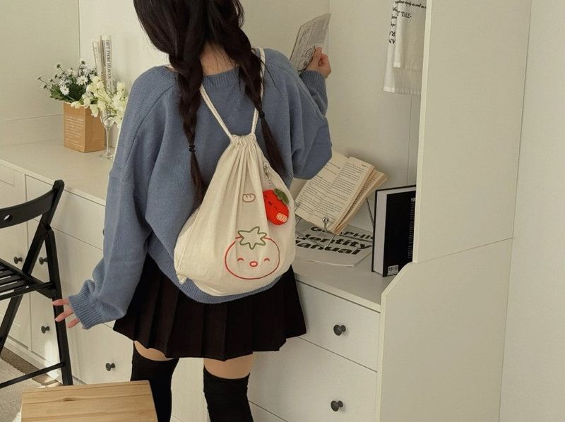 String Backpack - Tomato