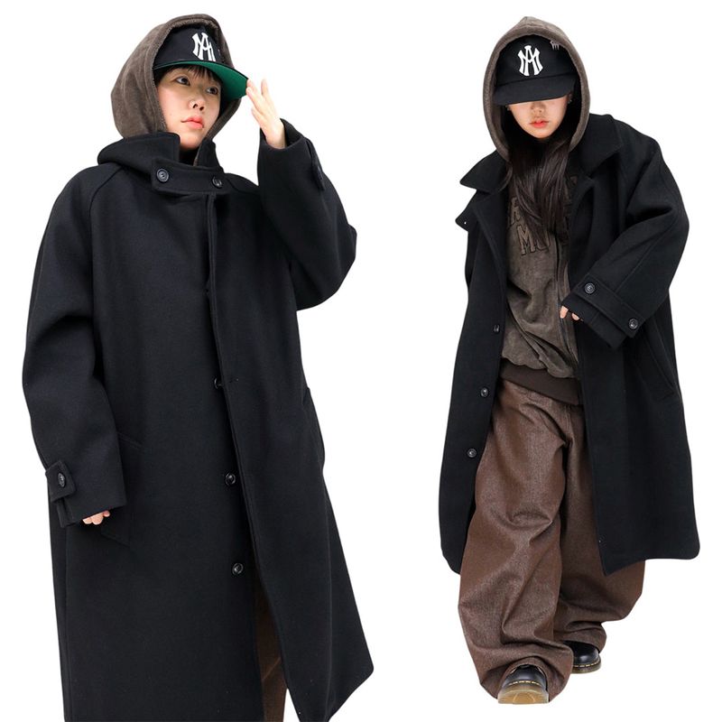 Oversized Wool Balmacaan Coat