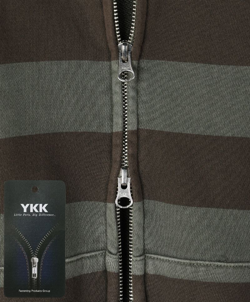 No.1413 dyeing stripe hood ZIP-UP