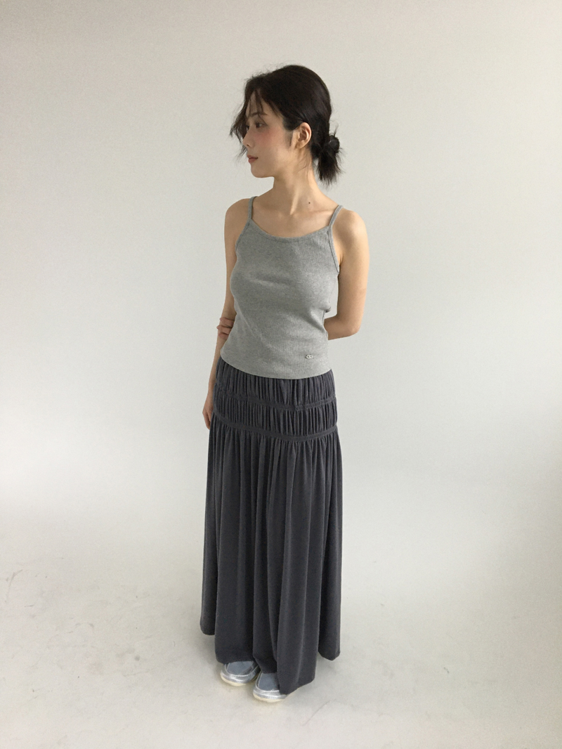 Sor Shirred Long Skirt (4color)
