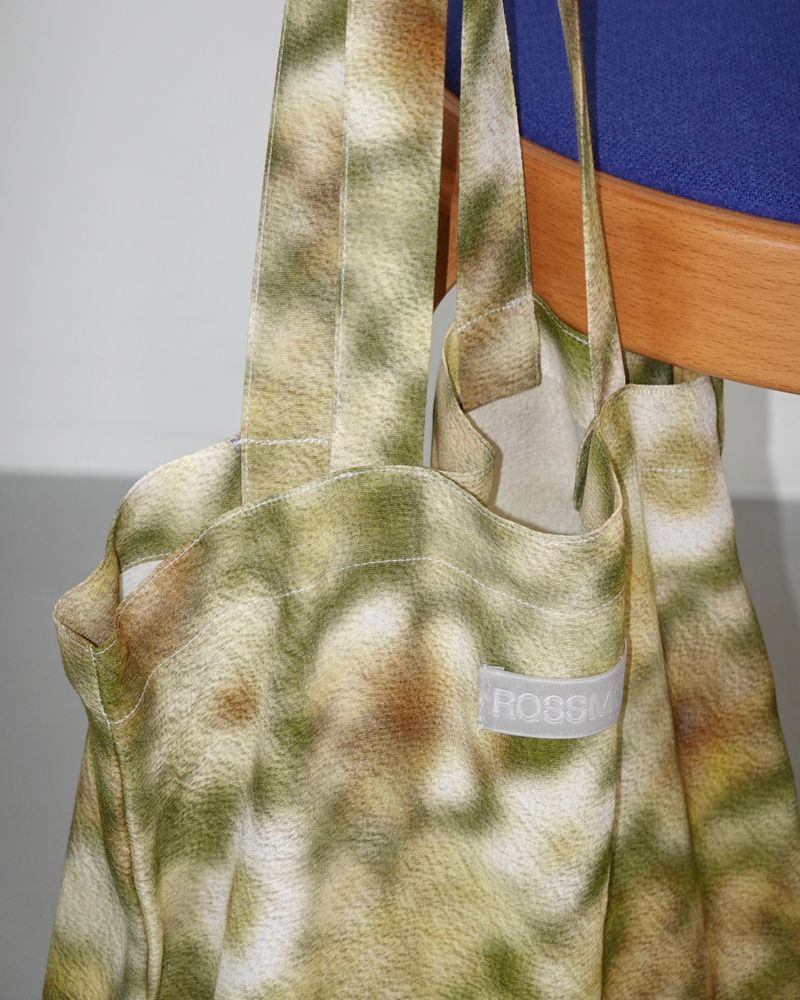 Flower print tote bag_green