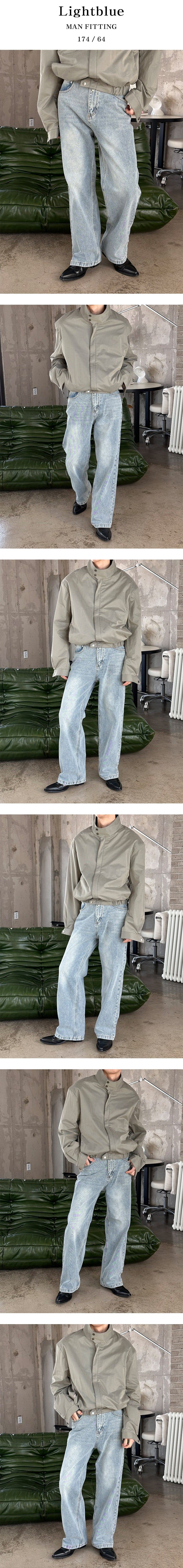 [Unisex] Basic semi wide denim pants(4color)