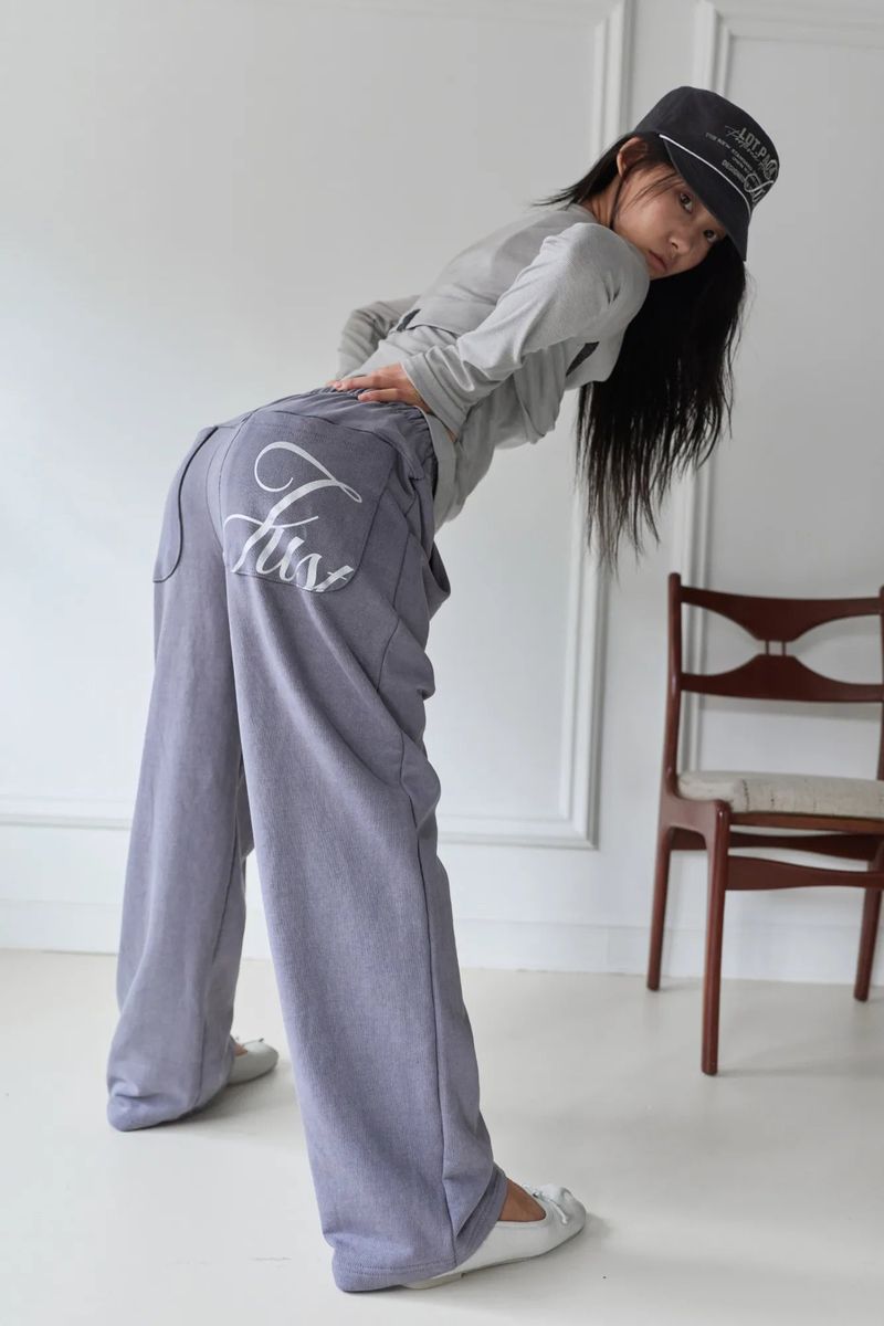 26SS★ SILVER GLITTER PIGMENT SWEAT PANTS