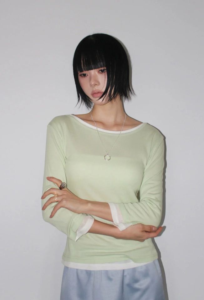 AAKE(アケ)の「TENCEL LAYERED 3/4 TEE(Tops)」
