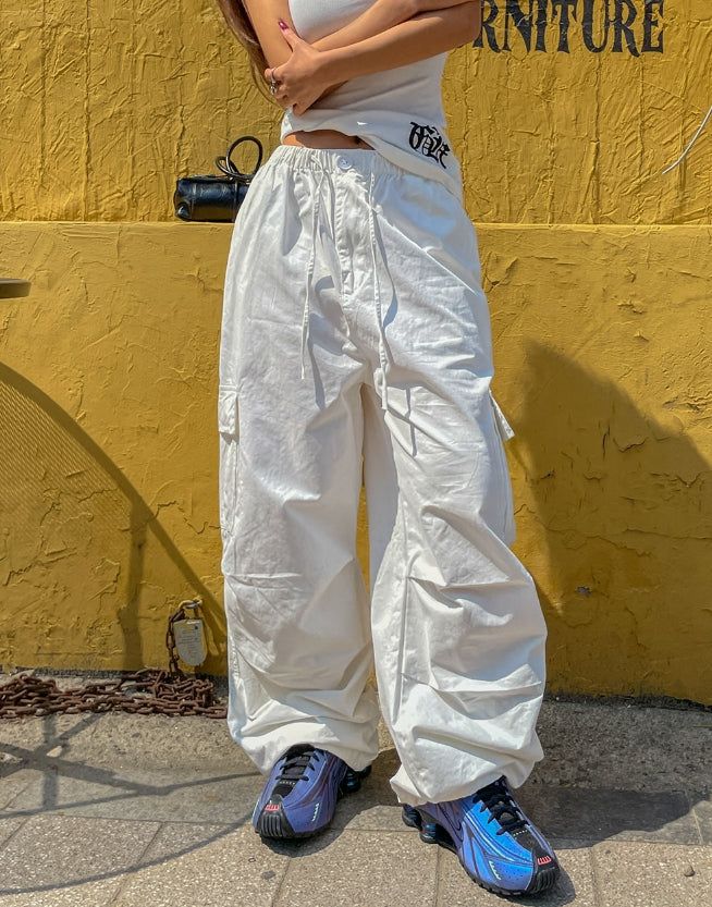 Taffy washed parachute cargo pants