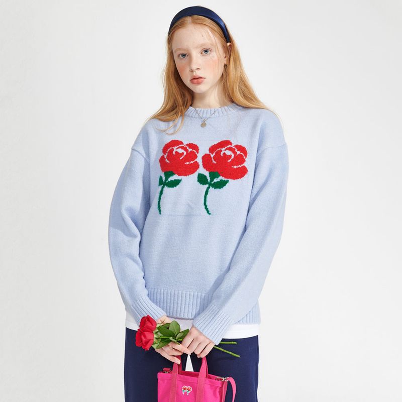 wonder visitor（ワンダービジター）の「Logo APS Knit [Light Blue]（Tops）」