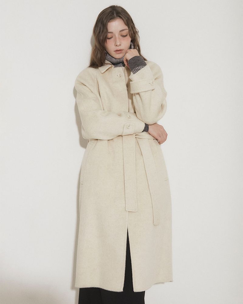 WOOL BALMACAAN COAT [IVORY]