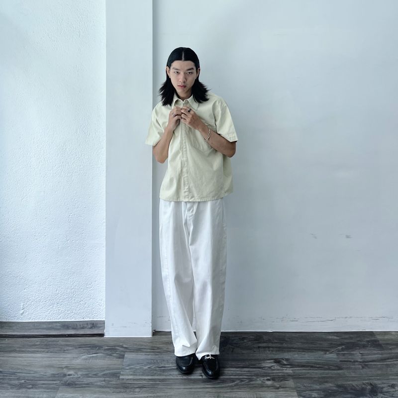 Ivory White Wide Trousers
