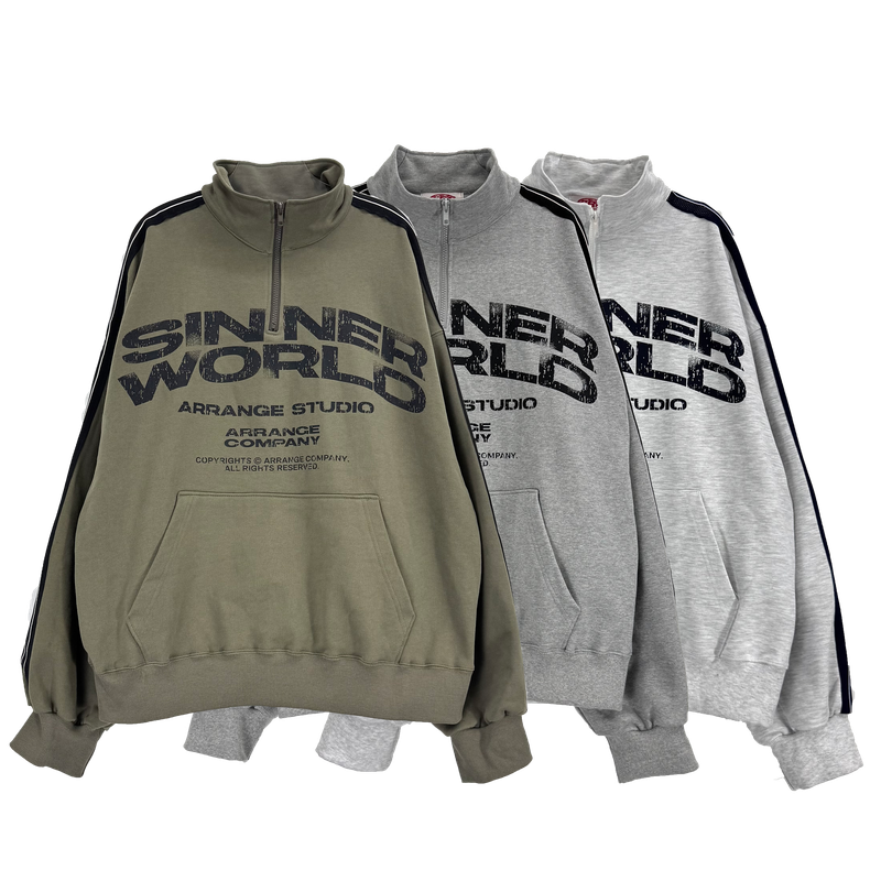 world tape half-zip sweatshirt