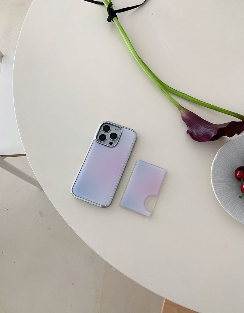 [MADE]イブニング シルバーエポキシバンパー iPhoneケース