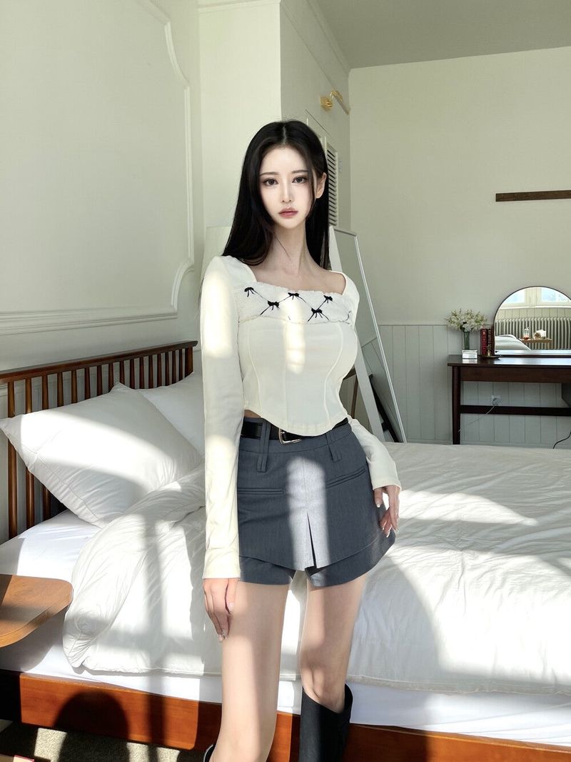 1111. Wrap slit belt mini sk (2color)