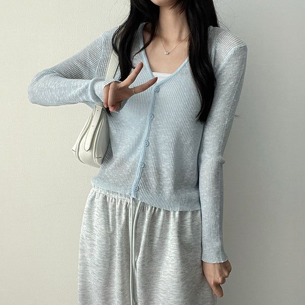 Yurring button knit cardigan