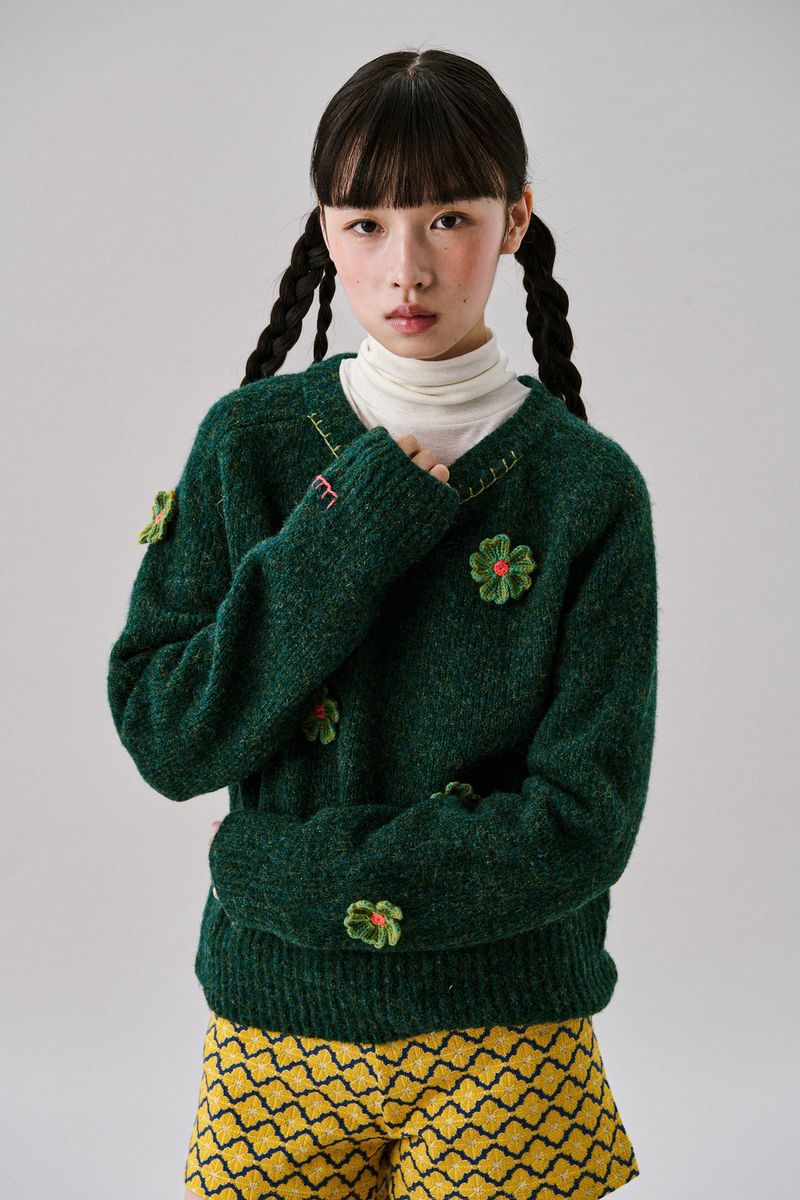 Tommy Flower Knit [Green]