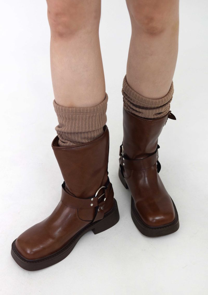 chain mid-calf boots