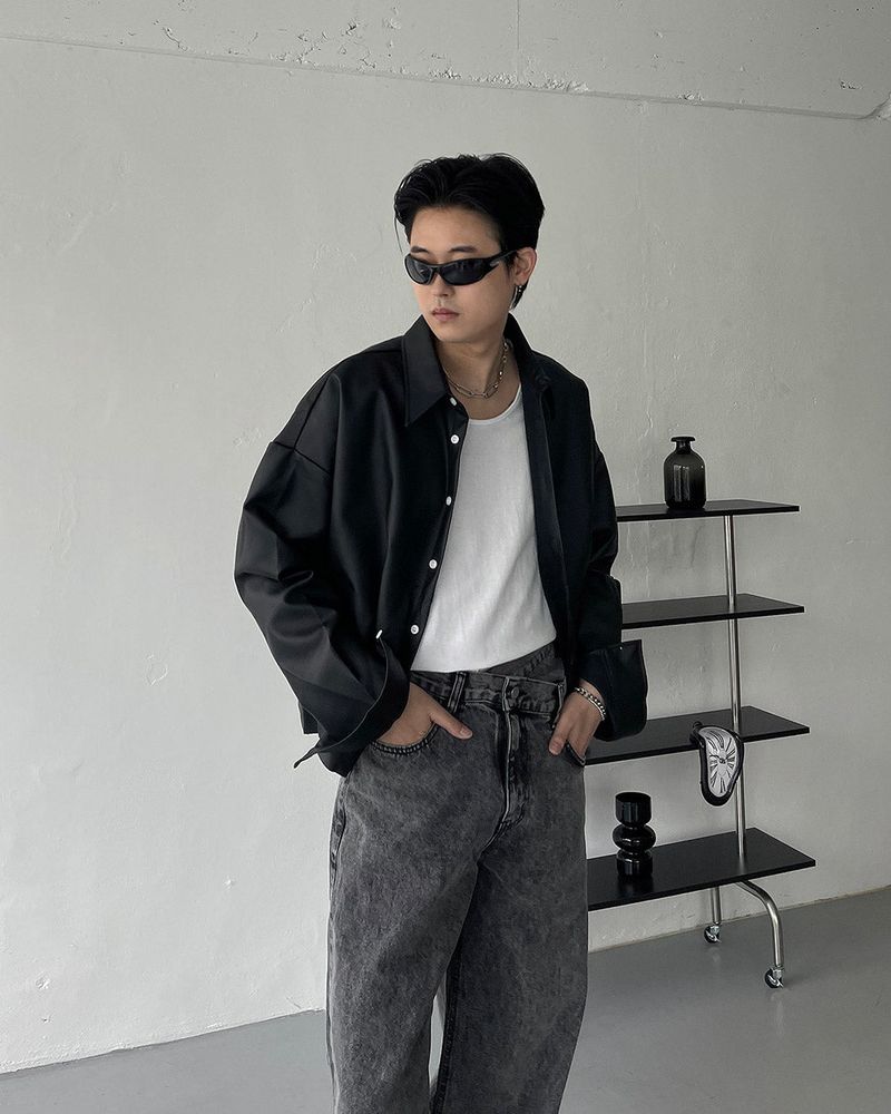 ECT Leather Crop Shirt (2 colors)