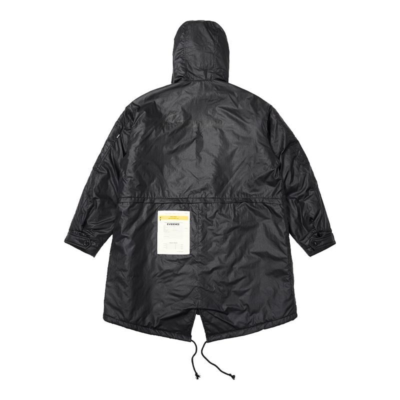 ZIPPER OVERSIZED FISHTAIL PARKA BLACK / KHAKI