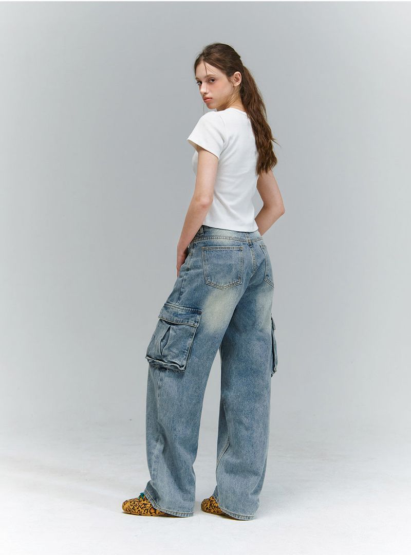 BTB : BLANK POCKET CARGO JEANS [BLUE CORE]