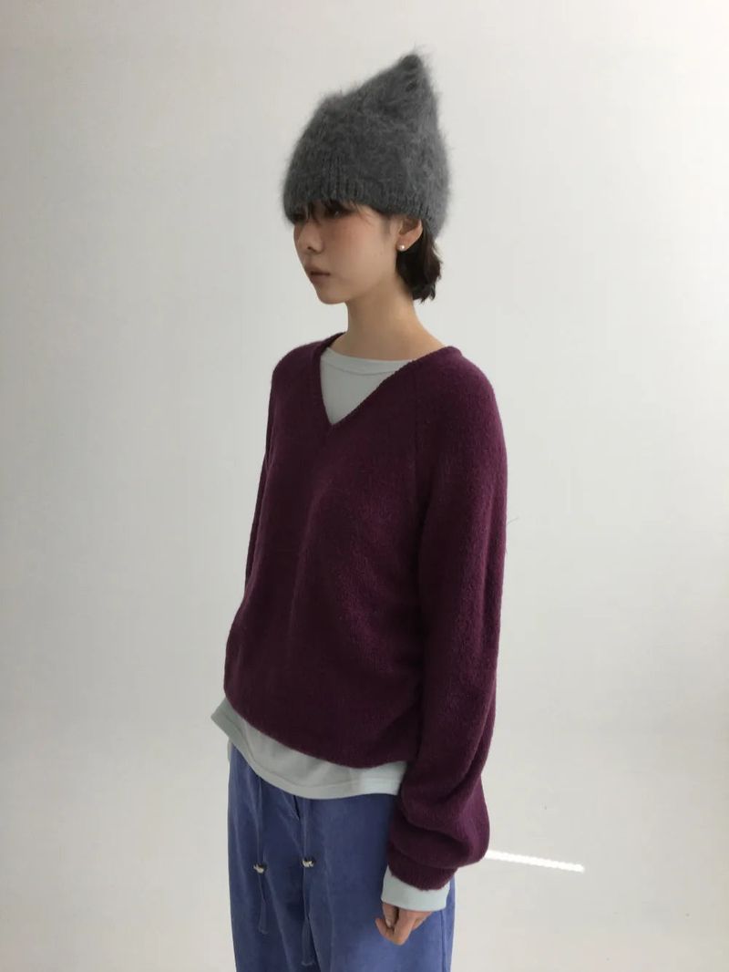 Ponsil V-neck knit (4color)