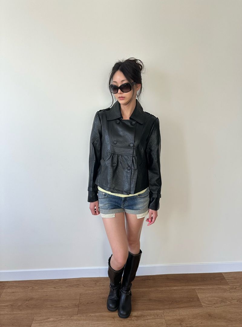 mini leather jacket