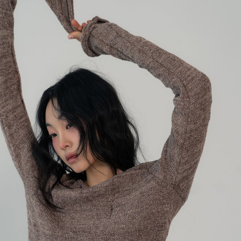 VINTAGE FRINGE KNIT (MOCHA)