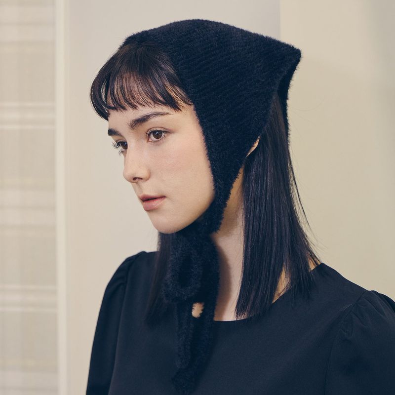 VARZAR Label Knit Bandana / Black