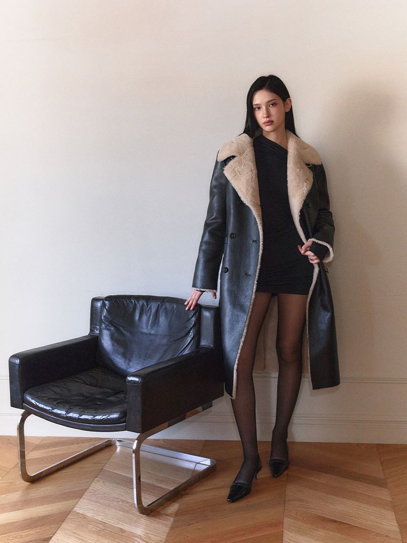 Not your rose（ノットユアローズ）の「Reversible maxi mustang (Black)（Jackets/Outerwear）」