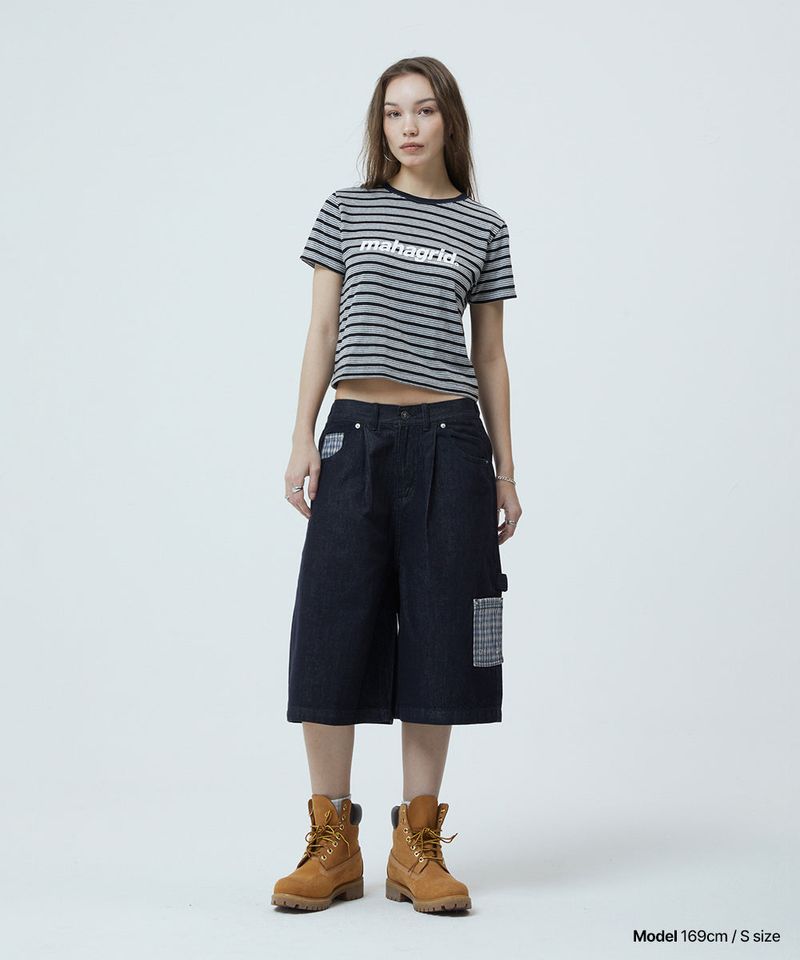 BERMUDA CHECK POCKET DENIM SHORT