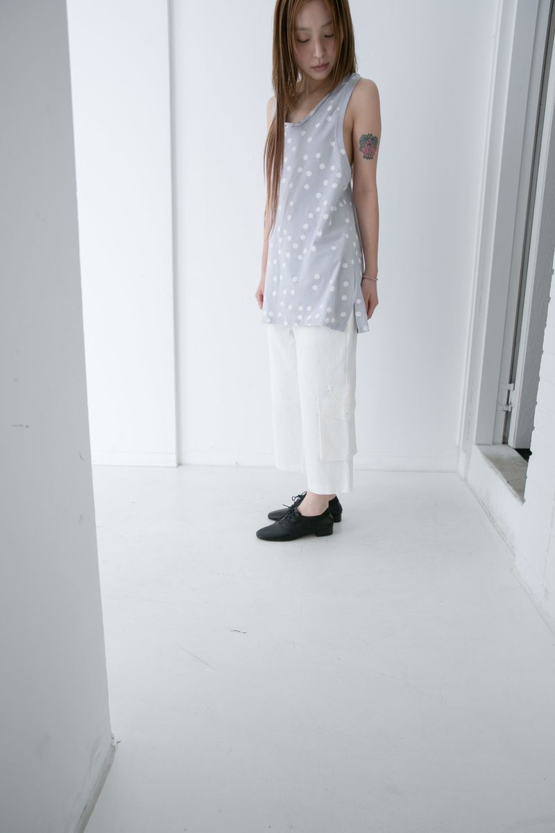 dot back knot sleeveless top(2colors)