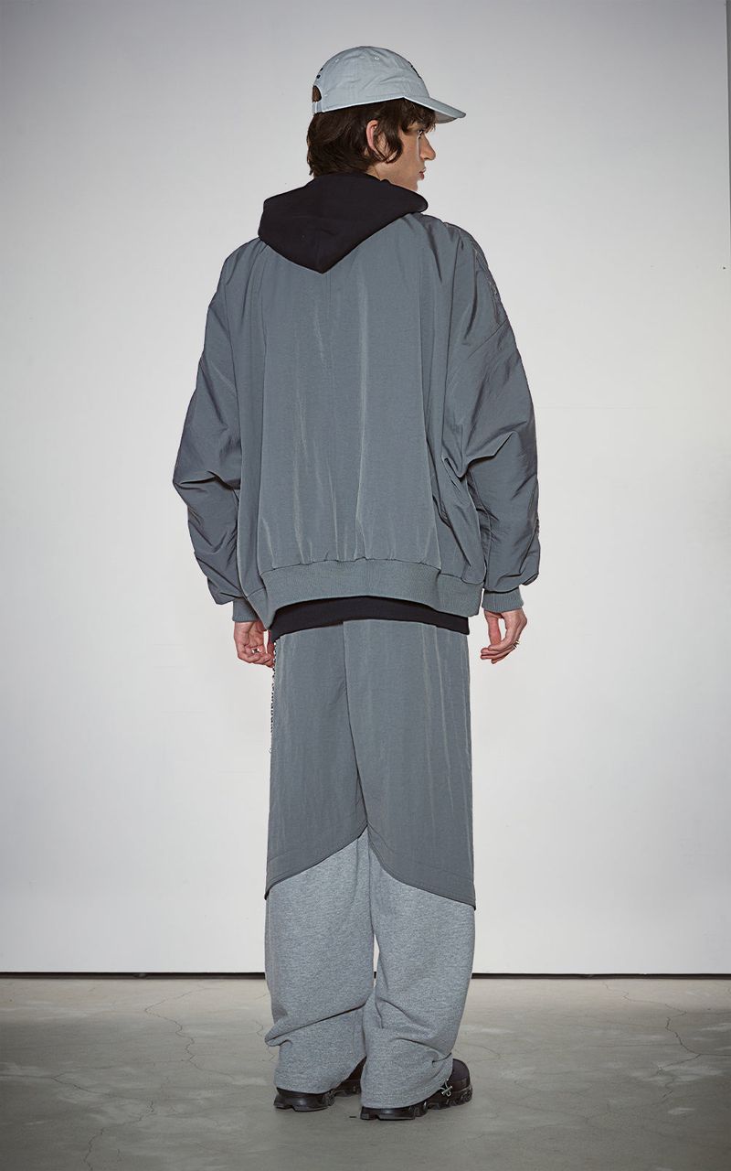 SHIRRING SLEEVED MA-1_GRAY