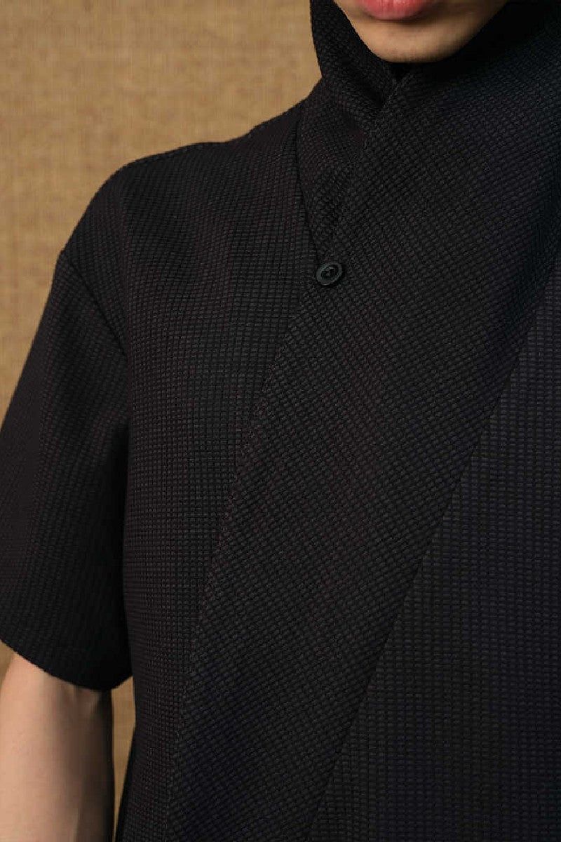 Jacquard Plaid Short Sleeve Shirt
