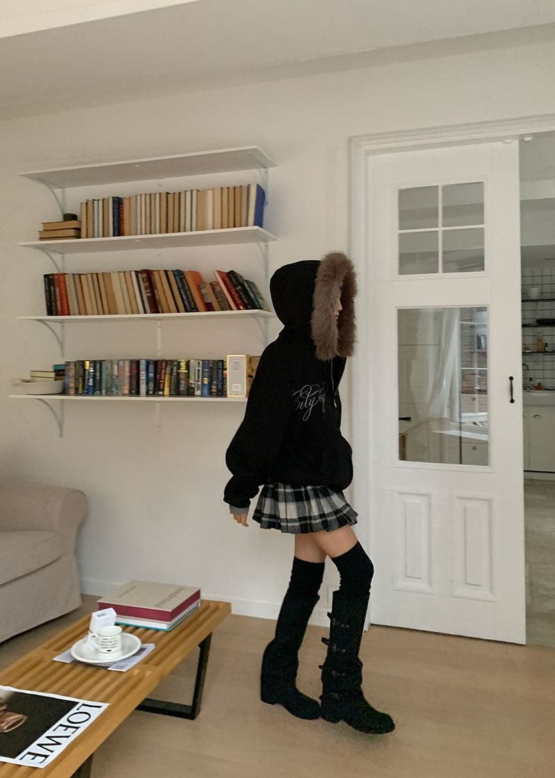 ANGEL FUR HOOD ZIP-UP