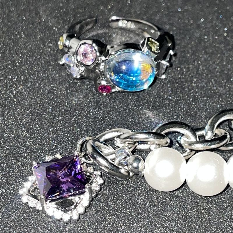 0063 asymmetrical opal ring