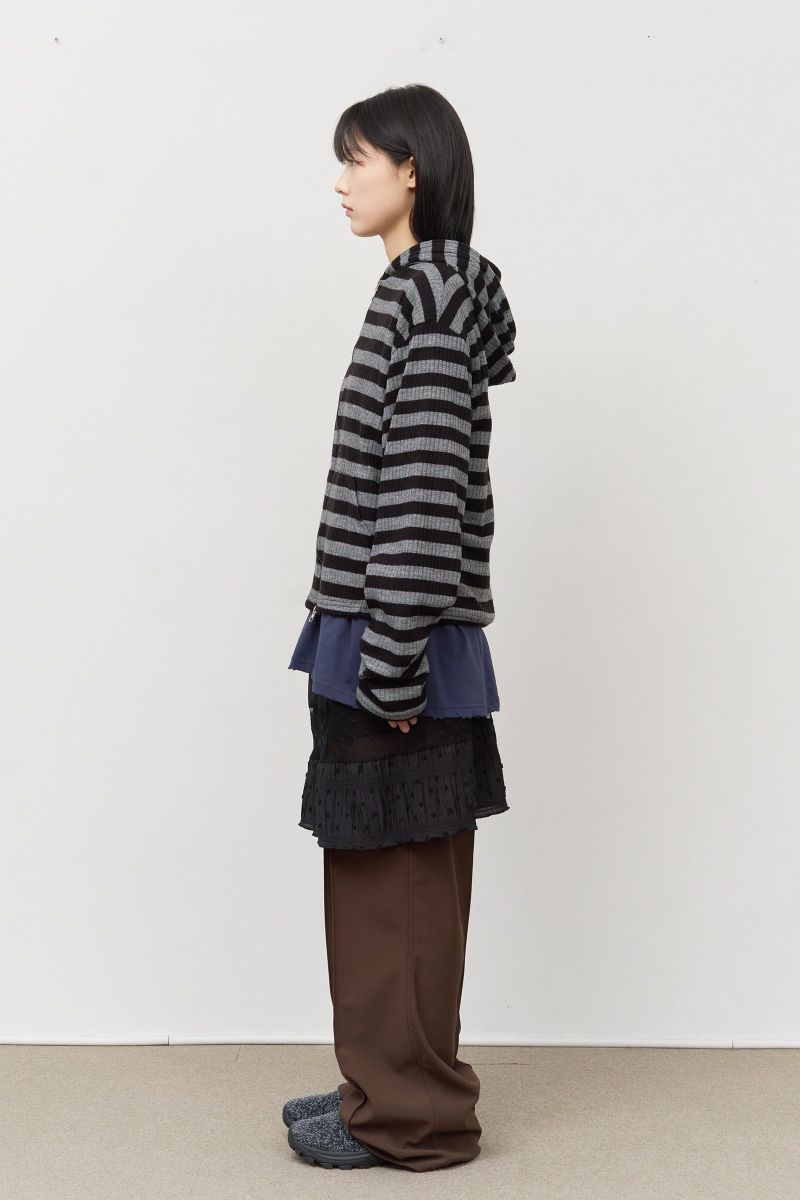 Ocean Striped Warmer Zip Hoodie
