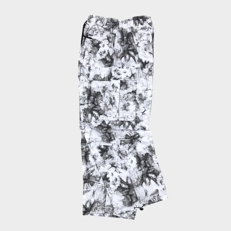 tie-dye wide cargo pants_white