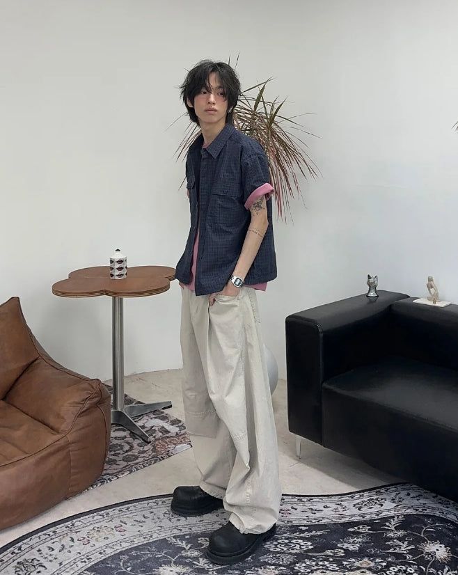 Lupen pintuck wide cotton pants