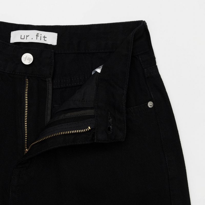 RIBBON EMBROIDERED BLACK DENIM PANTS code 18203