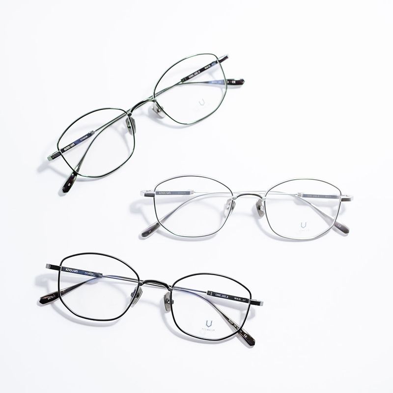 Knouun polygon titanium glasses CODE. 102. E Khaki