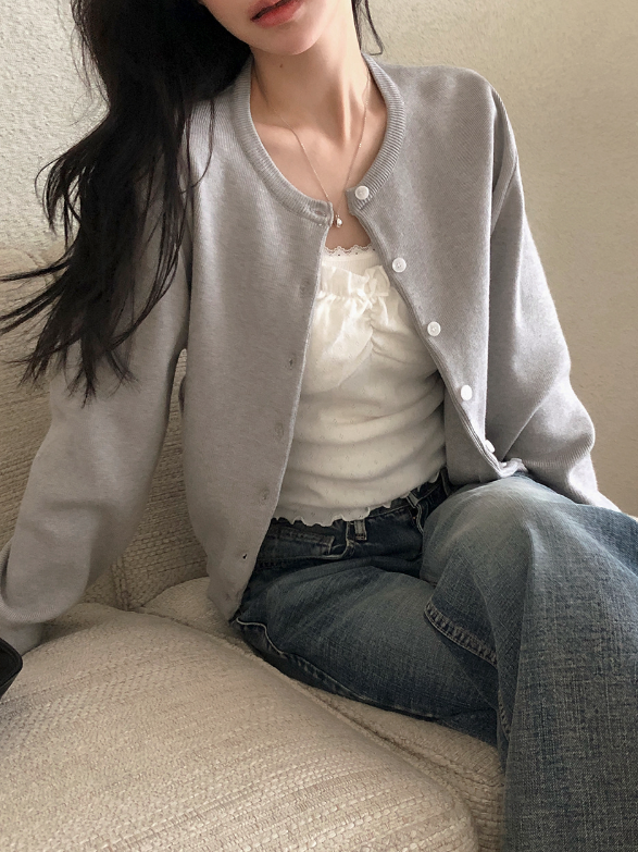 Basic Fine Wool Round Knit Cardigan (11color)