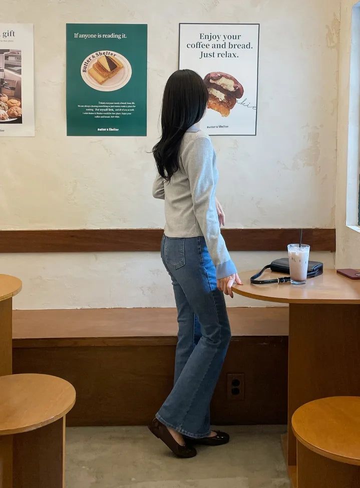 Panyu Hidden Banding Semi-Bootcut Denim Pants