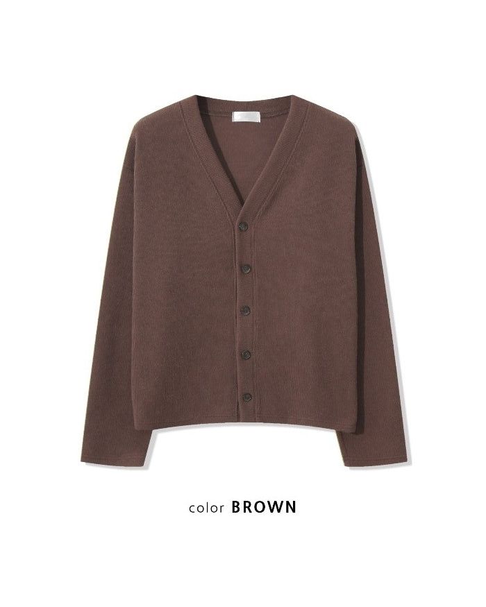 (UNISEX) Knitted V-Neck Cardigan