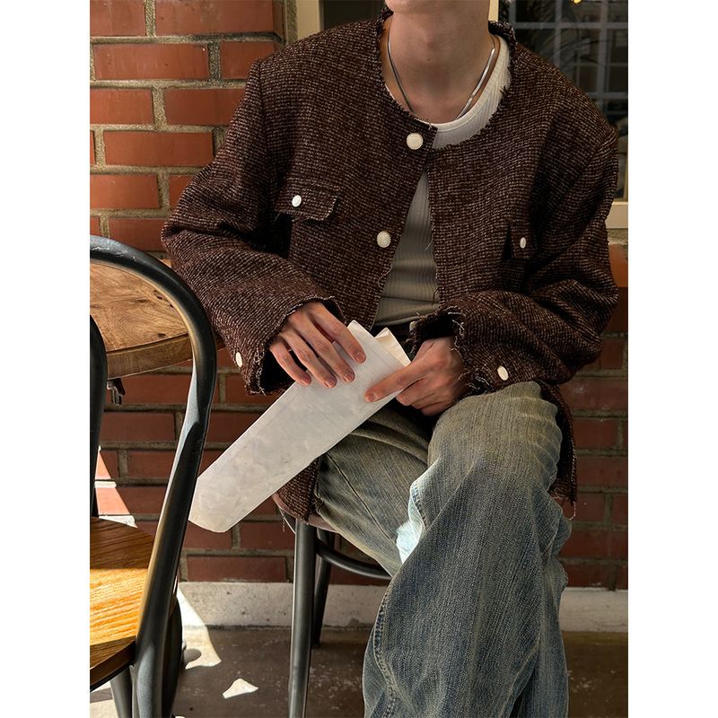 [F/W] Mix cutting tweed jacket(2color)
